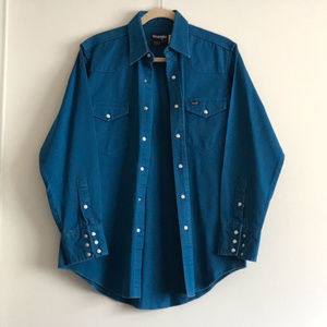 Vintage Wrangler Western Button Down Shirt Medium